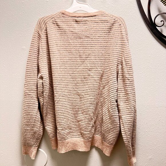 American Eagle Outfitters Vintage Slim Fit Striped Sweater XXL Beige - Picture 5 of 7